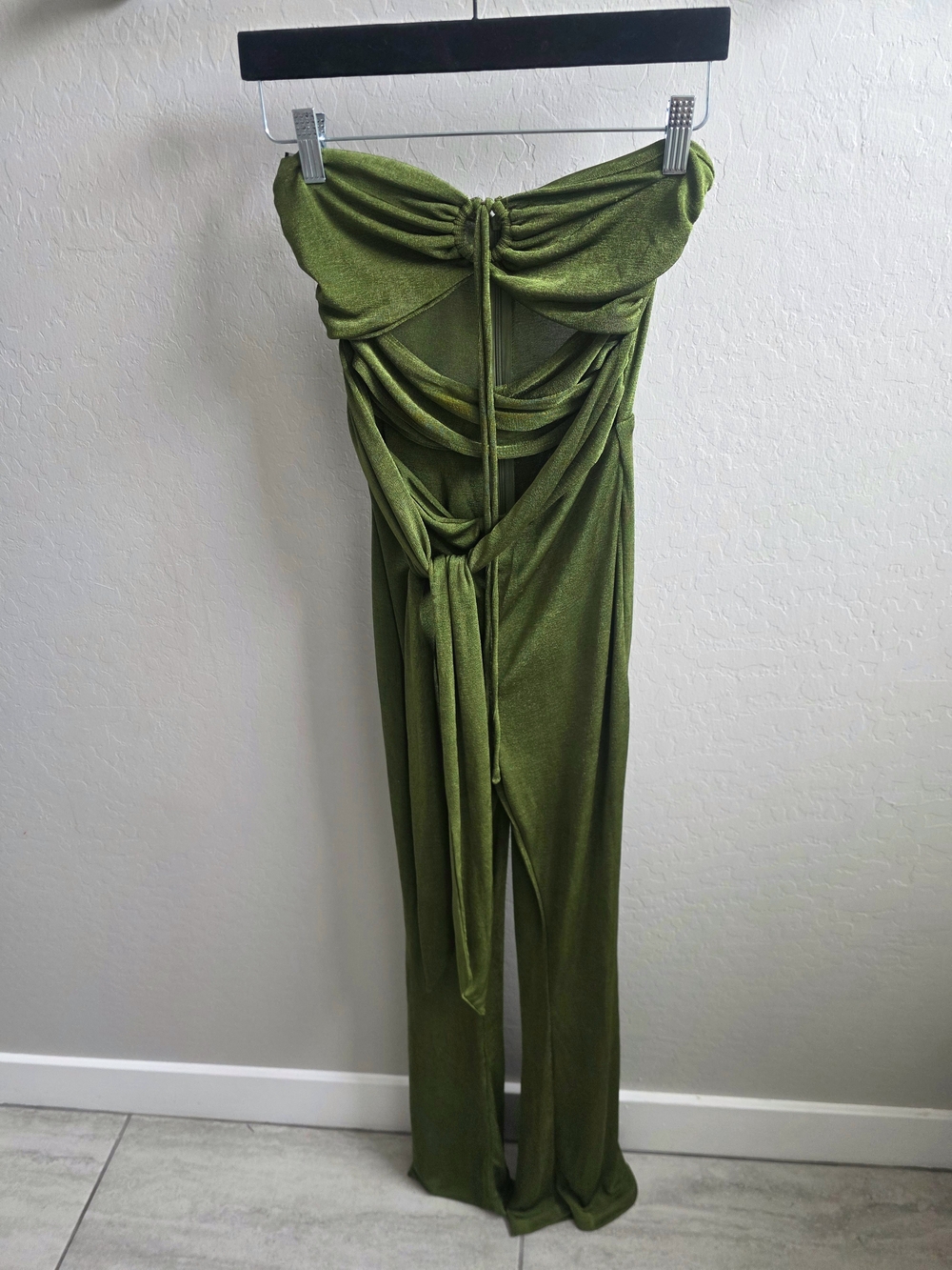 Princess Polly Olive Green Strapless Jumpsuit